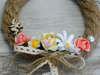 Μπομπονιέρα βάπτισης στεφανάκι με λουλούδια και ξύλινη νεράιδα
