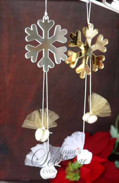Μπομπονιέρα νιφάδα από πλεξιγκλας Χριστουγεννιάτικο κρεμαστό στολίδι.
