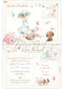 Προσκλητήριο βάπτισης για κορίτσια με θέμα κοριτσάκι με λουλούδια σε καρτ ποσταλ