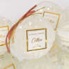 Εικόνα με Μπομπονιέρα κερί στρογγυλό λευκό γυάλινο cotton
