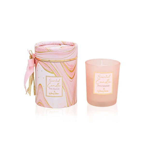 Εικόνα με Κερί ροζ marble με άρωμα Jasmine & Hyacinth