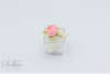 Μπομπονιέρες γάμου με plexiglass τετράγωνο κουτάκι, με υφασμάτινα λουλουδάκια