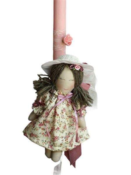 Εικόνα με Πασχαλινή λαμπάδα κούκλα floral
