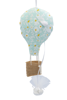 Μπομπονιέρα βάπτισης υφασμάτινο αερόστατο με λεπτό καλαθάκι