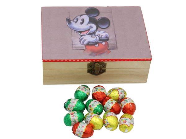 Εικόνα με Αυγουλάκια σοκολατένια Ξύλινο κουτί Mickey