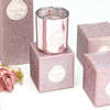 Μπομπονιέρα αρωματικό κερί σε ροζ glitter χριστουγεννιάτικο κουτί, με άρωμα paradise fleur