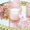 Μπομπονιέρα βάπτισης, αρωματικό κερί σε φοντανιέρα ροζ με άρωμα rosemary