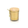 Μπομπονιέρα βάπτισης, αρωματικό κερί σε χρυσό ποτήρι με ξύλινο καπάκι και άρωμα amber