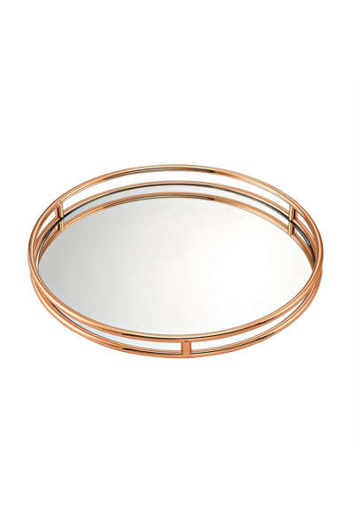 Δίσκος γάμου ΚΔ1060 με καθρέπτη και μέταλλο σε ροζ-χρυσό χρώμα