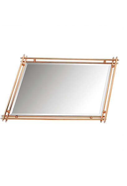 Δίσκος γάμου ΚΔ1070 με καθρέπτη και μέταλλο σε ροζ-χρυσό χρώμα
