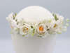 Flower tiara - Στεφανάκι για τα μαλλιά με λευκά και εκρού λουλούδια,