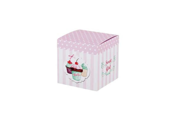 Χάρτινο κουτί κύβος με θέμα τα cupcakes