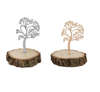 Μπομπονιέρα γάμου με μεταλλικό δέντρο της ζωής πάνω σε ξύλο	