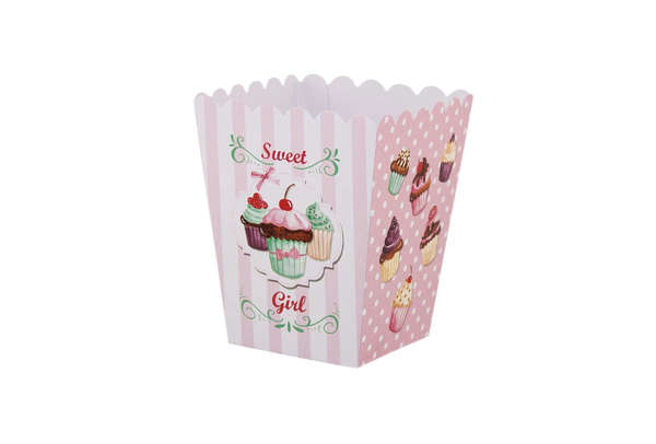Χάρτινο κουτί popcorn με θέμα τα cupcakes