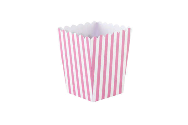 Χάρτινο κουτί popcorn ροζ ριγέ