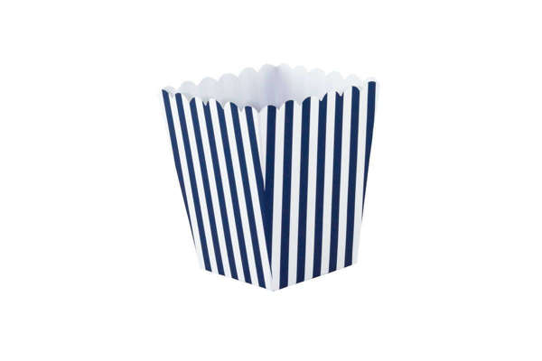 Χάρτινο κουτί popcorn μπλε navy ριγέ
