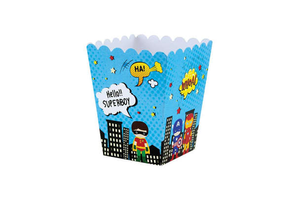 Χάρτινο κουτί popcorn με θέμα superheroes