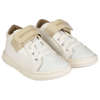 Sneakers με συνθετικό δέρμα κορδόνια σε λευκό - εκρού  χρώμα