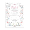 Προσκλητήριο Βάπτισης Κορίτσι Baby in Bloom | Floral & Πεταλούδες