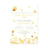 προσκλητήριο Βάπτισης Μελισσούλα | Κίτρινο & Gold Θέμα
