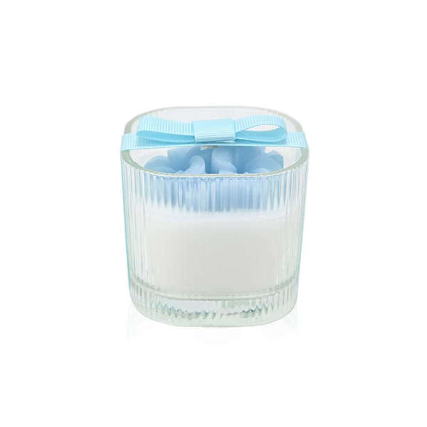 Μπομπονιέρα αρωματικό κερί λουλούδι σιέλ