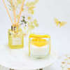 Μπομπονιέρα Αρωματικό κερί με ανάγλυφο κίτρινο λουλούδι 