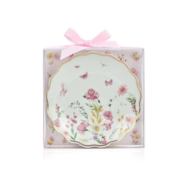Μπομπονιέρα Πιατάκι πορσελάνη Pink Fleur  SoapTales