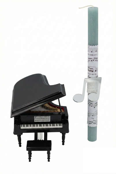 Πασχαλινή Λαμπάδα με Μινιατούρα Πιάνο & Νότα