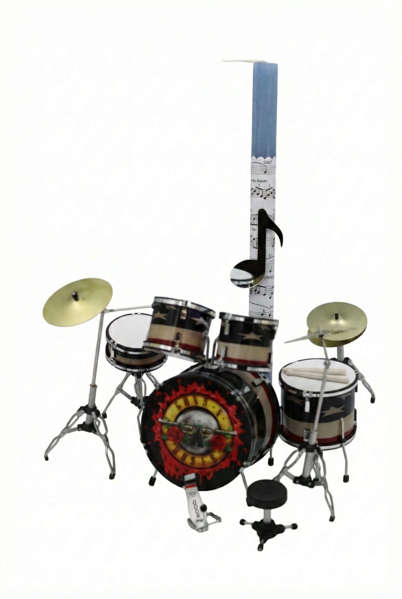 Πασχαλινή Λαμπάδα Rock με Μινιατούρα Ντραμς Guns N' Roses