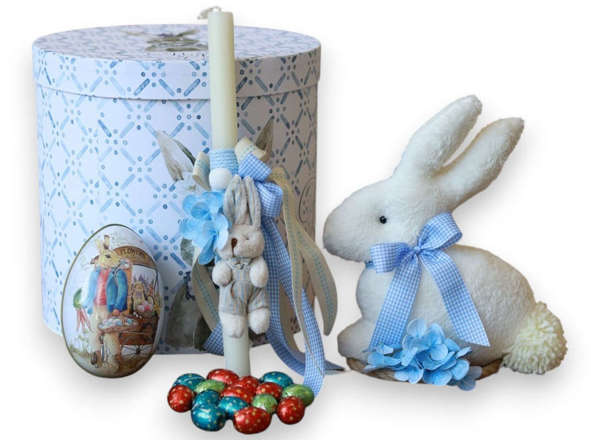 Πασχαλινό Σετ: Λαμπάδα Λαγουδάκι